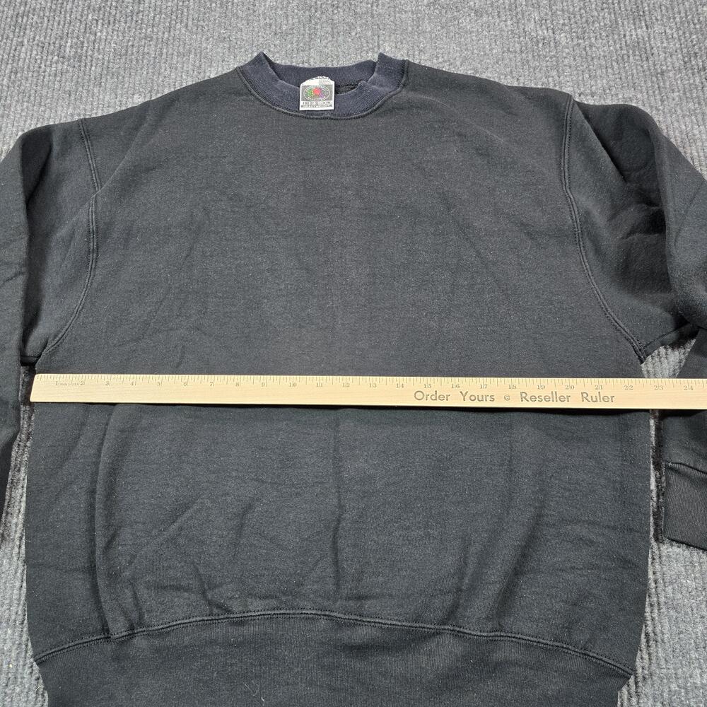 Vintage Fruit Of The Loom Sweatshirt Mens Large Black Heavyweight Crewneck USA - Picture 8 of 9